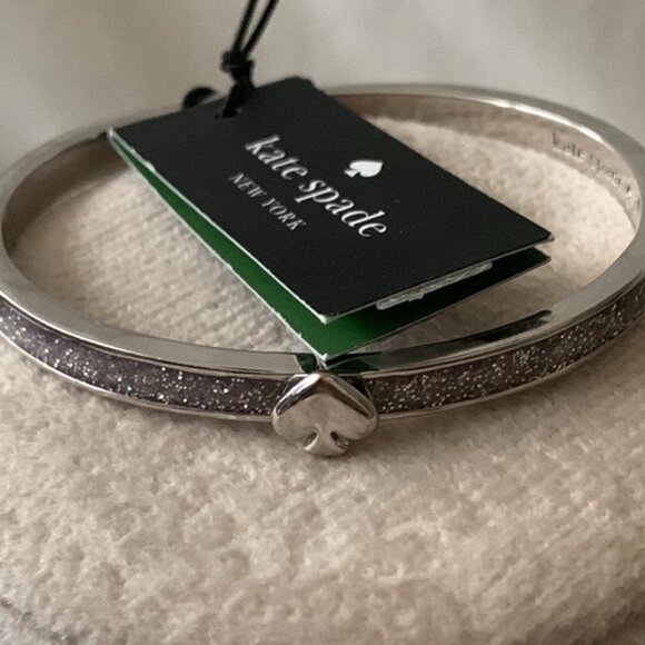 KATE SPADE Everyday Spade Skinny Hinged Bangle in Silver - Picture 2 of 2